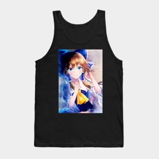 Blue Reimu Anime Watercolor Tank Top